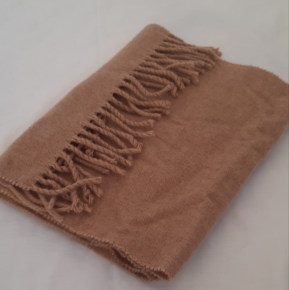 Lambswool Scarf, Tan Color, 56in x 12in, Super Soft - Picture 2 of 6